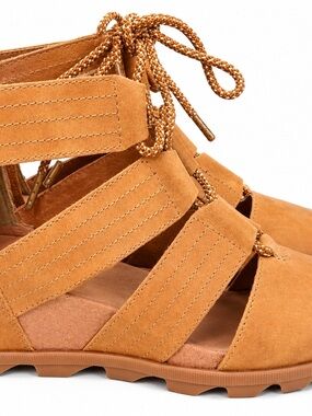 Sorel Tan Suede Gladiator Strappy Lace-Up Sandals